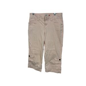 CB Cargo Capri Pants Womens 8 Pink Skater Retro 90s Grunge Shorts Mid Rise Y2K